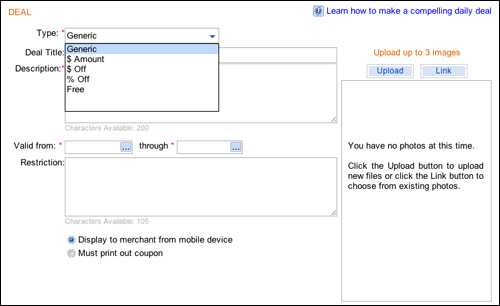 Create a Bing Business Portal Deal Create a Bing Business Portal Deal