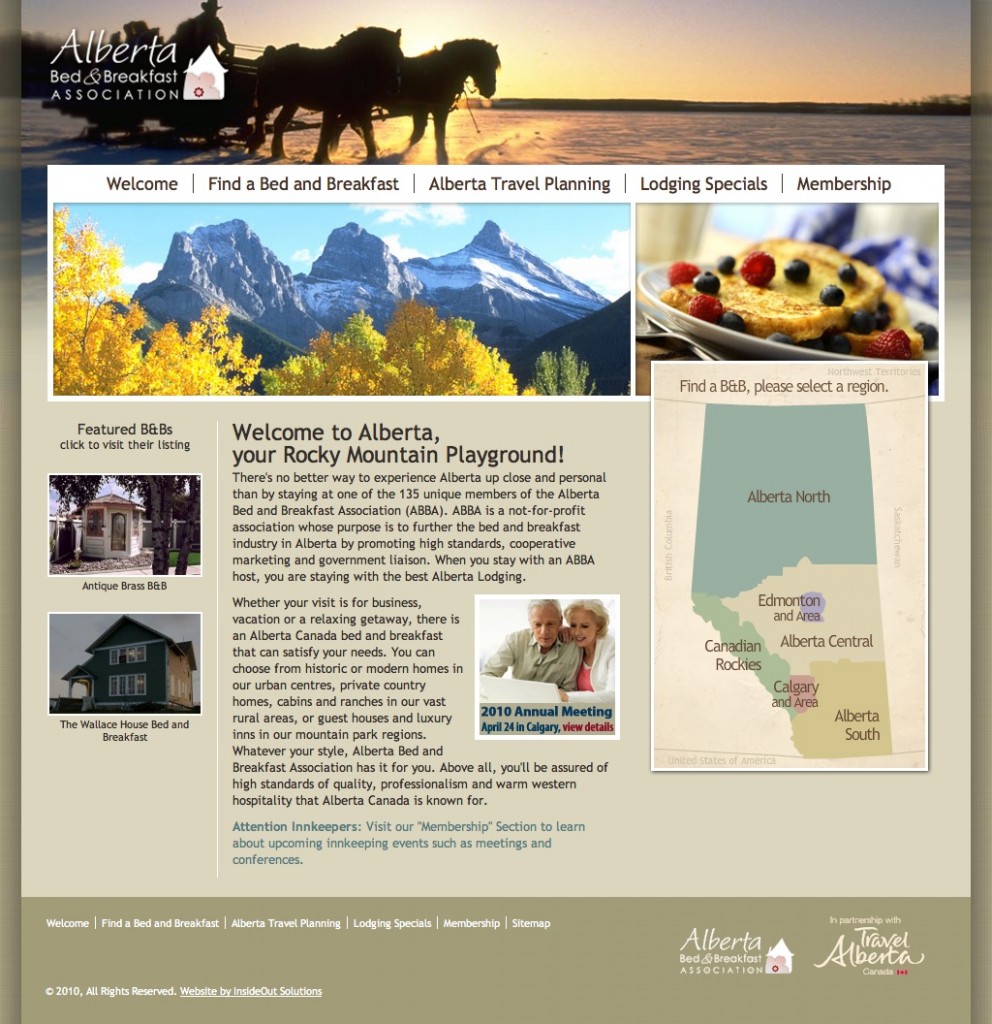 destination travel website design