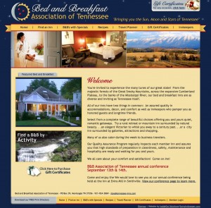The New Web Site Design for Bed and Breakfast Association of Tennessee